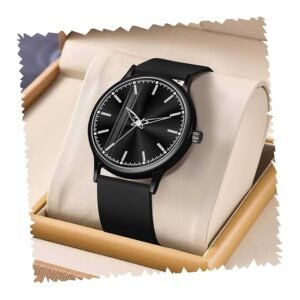 Acnos Silicone Strap Analog Wrist Watch for Men (Black/Grey/Green)