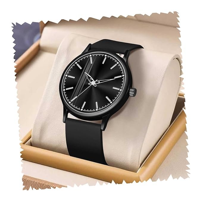 Acnos Silicone Strap Analog Wrist Watch for Men (Black/Grey/Green)