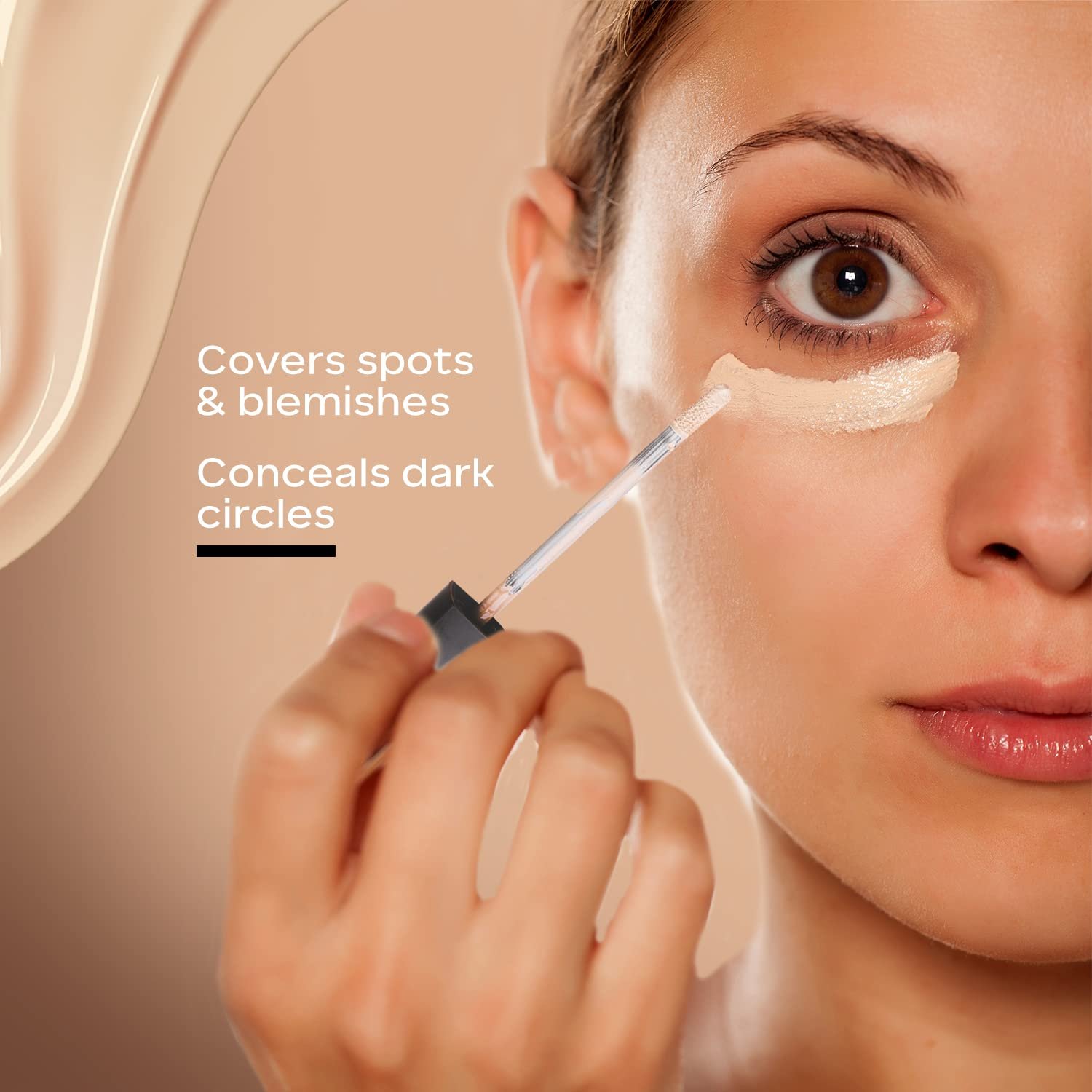 FACESCANADA High Cover Concealer - Caramel Crunch 03, 4ml | High Coverage Liquid Concealer | Blends Easily | Natural Finish | Covers Spots, Blemishes & Dark Circles | With Shea Butter & Vitamin E
