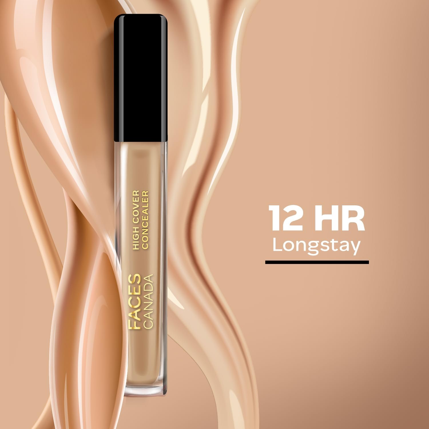FACESCANADA High Cover Concealer - Caramel Crunch 03, 4ml | High Coverage Liquid Concealer | Blends Easily | Natural Finish | Covers Spots, Blemishes & Dark Circles | With Shea Butter & Vitamin E