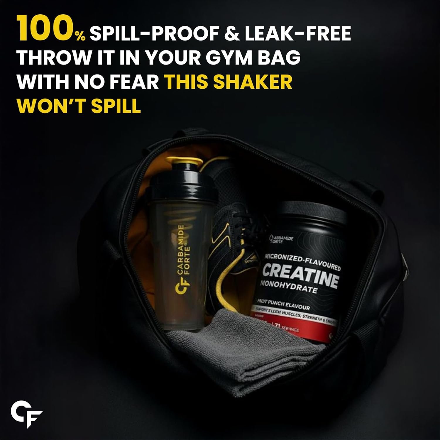 Carbamide Forte Storm Shaker for Gym Bottle 700ml | Protein Shaker Bottle | 100% Leakproof, BPA Free, Durable Gym Shaker 700ml | Cyclone Blender for Smooth Shakes